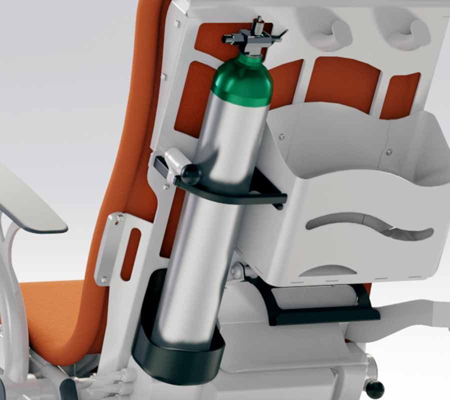 Integrated O2 tank support