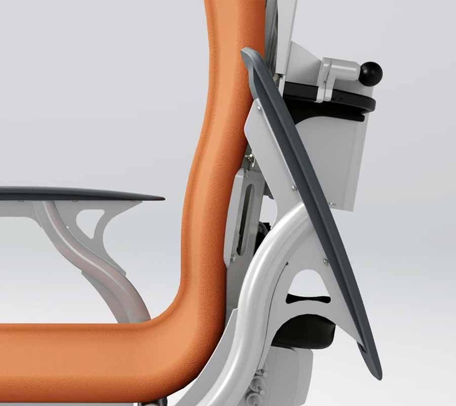 Wide profile, movable arms